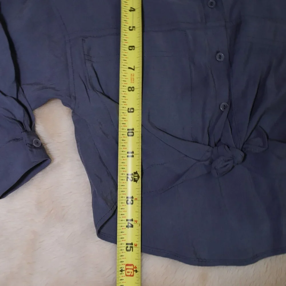Zara Girls Button Down Long Sleeve Blouse Size 6/7 Blue